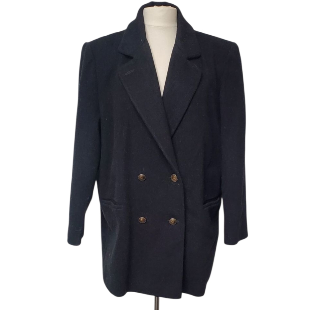 Vintage J.G.Hook Black Wool Womens Coat
